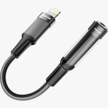 مبدل لایتنینگ به جک 3.5 میلی متری گرین لاین مدل EARPHONE ADAPTER 12CM