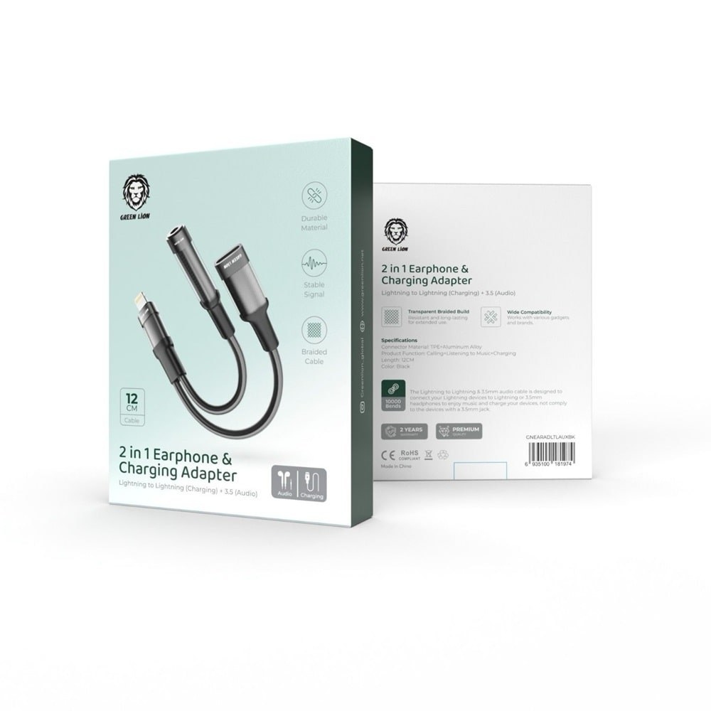 تبدیل Audio 3.5 + lightning to lightning charging 12CM