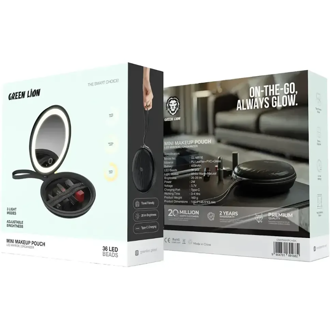 کیف آرایشی گرین لاین Green Lion مدل GL-MR16 آینه دار