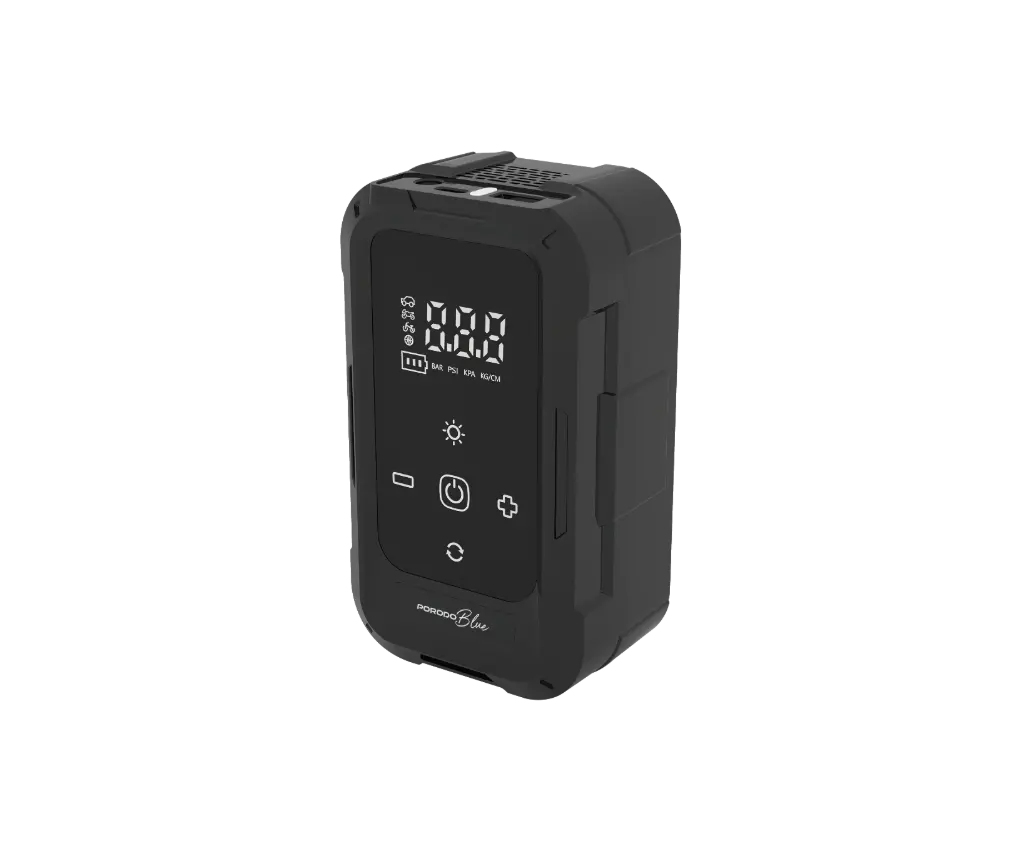پمپ باد لاستیک خودرو پرودو PORODO BLUE AIRO CAR TYRE INFLATOR PB905ABK