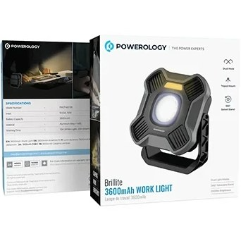 چراغ کار شارژی پاورولوژی مدل PWZF40138 با چرخش ۳۶۰ درجه