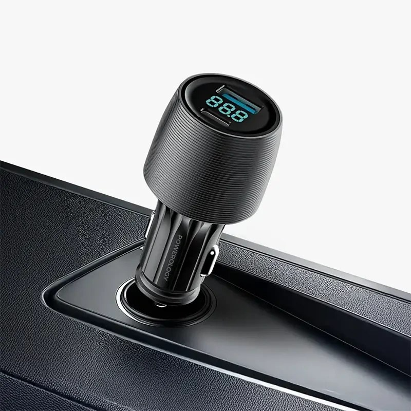 شارژر فندکی پاورولوژی مدل PCCSR020C ظرفیت ۸۳ وات دو پورت