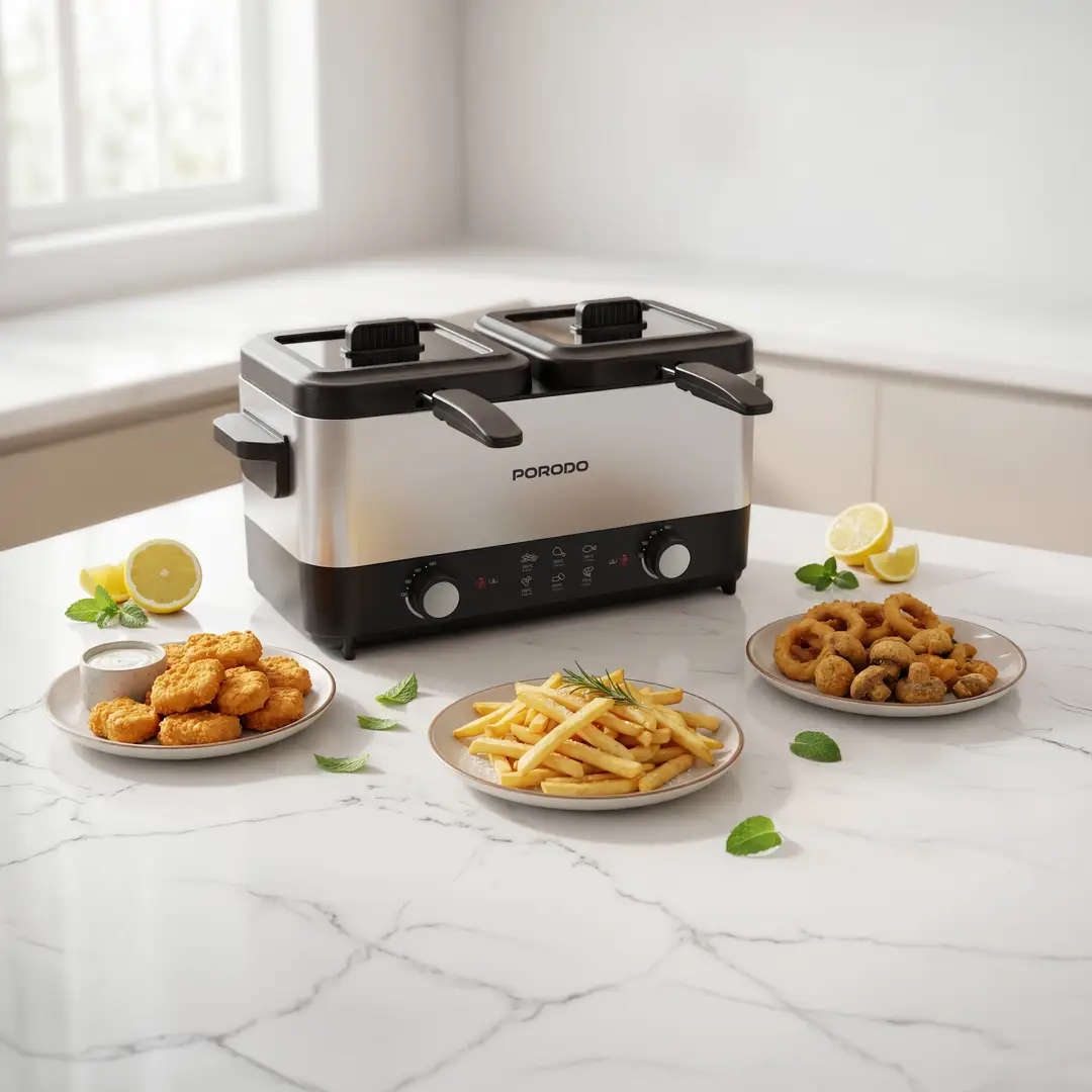 سرخ کن برقی دو سبد پرودو Lifestyle Dual Crispo ظرفیت 3 لیتر مدل PDLFSTMH15SLBK